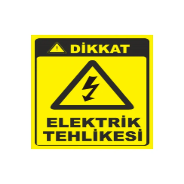 Caution Electrical Hazard Sticker Label - 10x15 Cm, Matte Finish